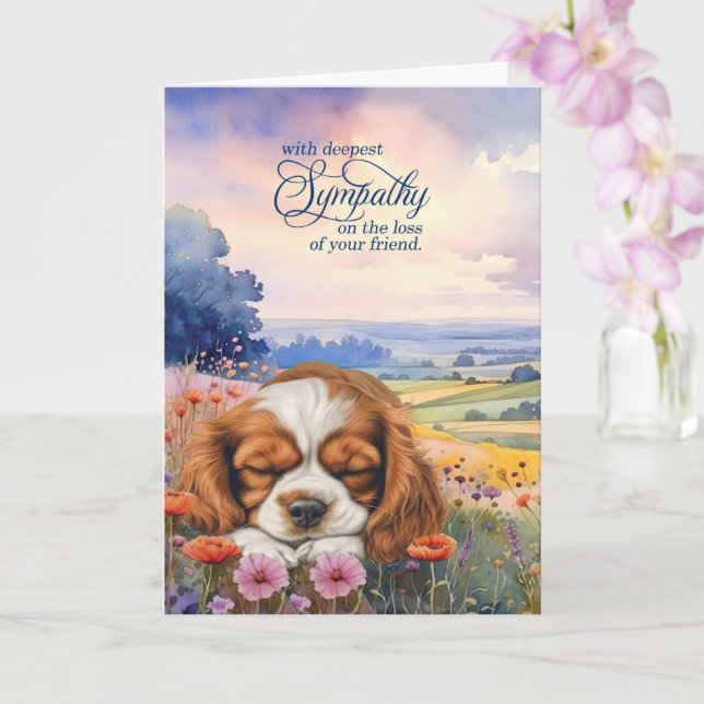 Cavalier King Charles Hund Vilda Blommor Husdjur S Kort (Orkide)