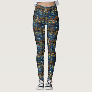 Cavalier King Charles jul Festiv resa Leggings