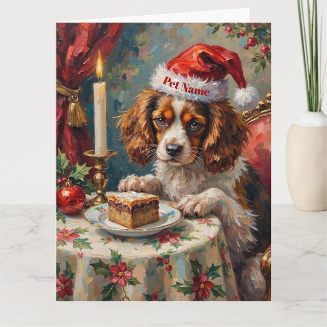 Cavalier King Charles julpuddingste  Kort (Framsida)