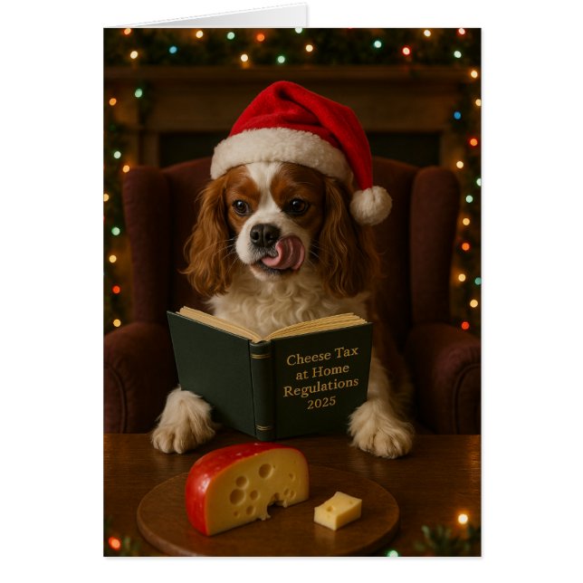Cavalier King Charles 'Ostskatt' julkort Hälsningskort (Framsidan)