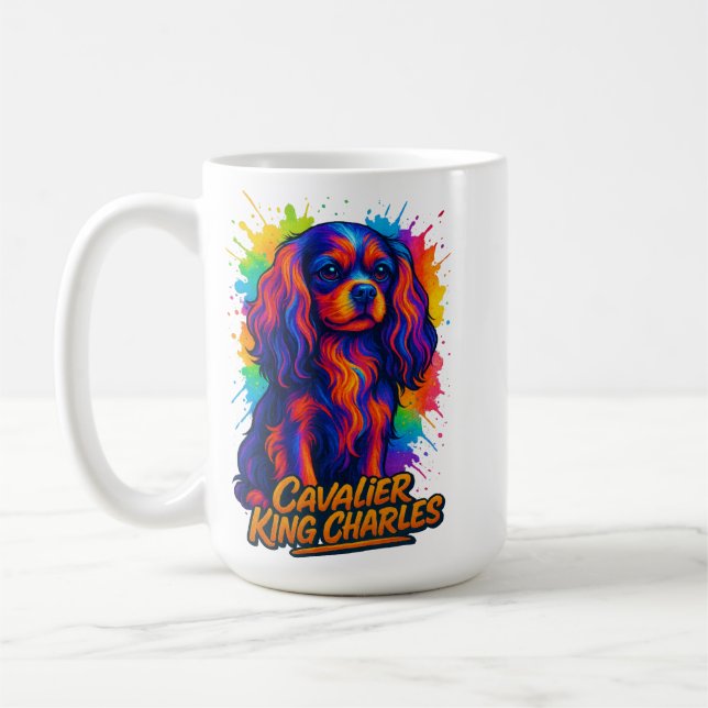 Cavalier King Charles Popkonst Kaffemugg (Vänster)
