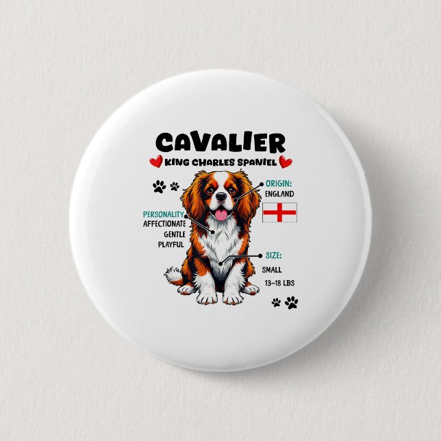 Cavalier King Charles Spaniel Ägare Rolig Hund Kär Knapp (Framsida)