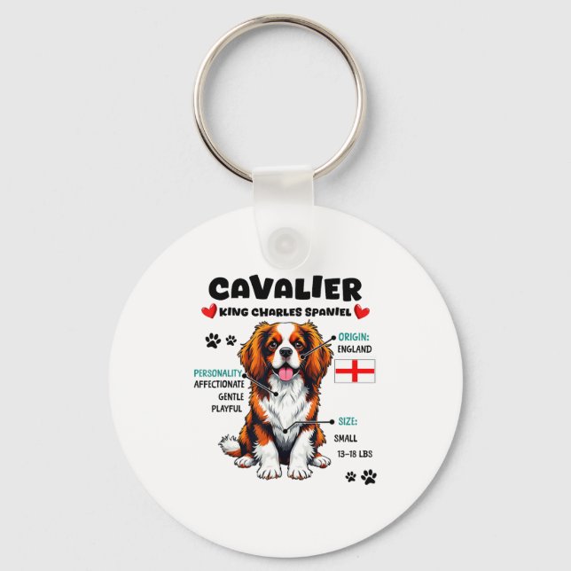 Cavalier King Charles Spaniel ägare Rolig hundkärl Nyckelring (Framsida)