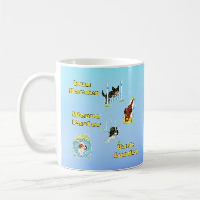 Cavalier King Charles Spaniel Agility Fun Kaffemugg (Vänster)