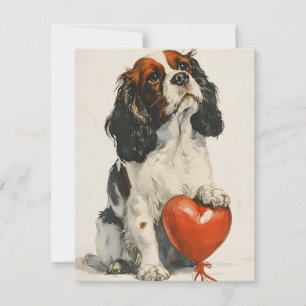 Cavalier King Charles Spaniel Alla hjärtans dag Julkort