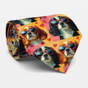 Cavalier King Charles Spaniel Alla hjärtans dag Slips
