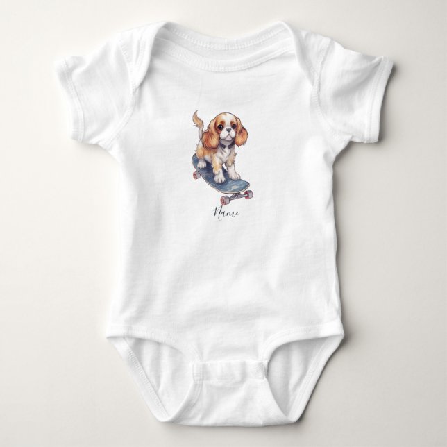 Cavalier King Charles Spaniel Baby Onesie T Shirt (Framsida)
