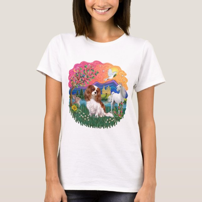 Cavalier King Charles Spaniel (Blenheim) T-shirt (Framsida)