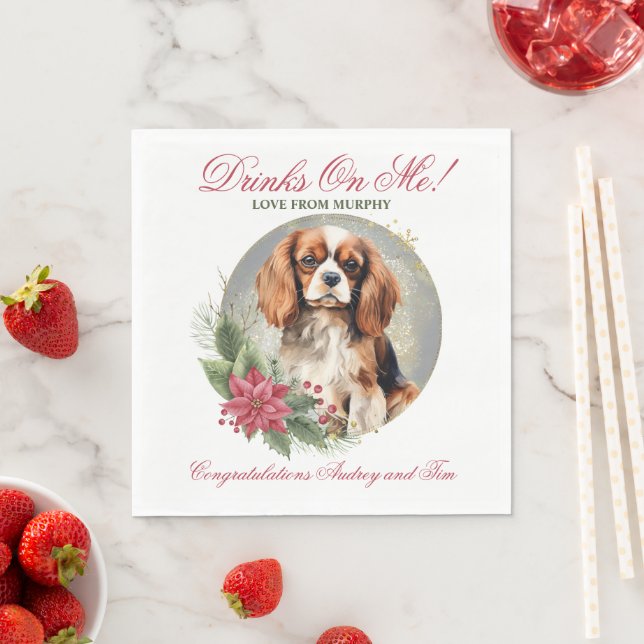 Cavalier King Charles Spaniel Bröllopsservetter Pappersservett (Insitu)