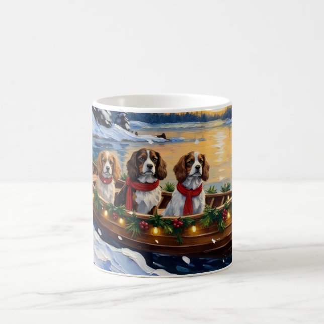 Cavalier King Charles Spaniel Christmas Boat Kaffemugg (Center)