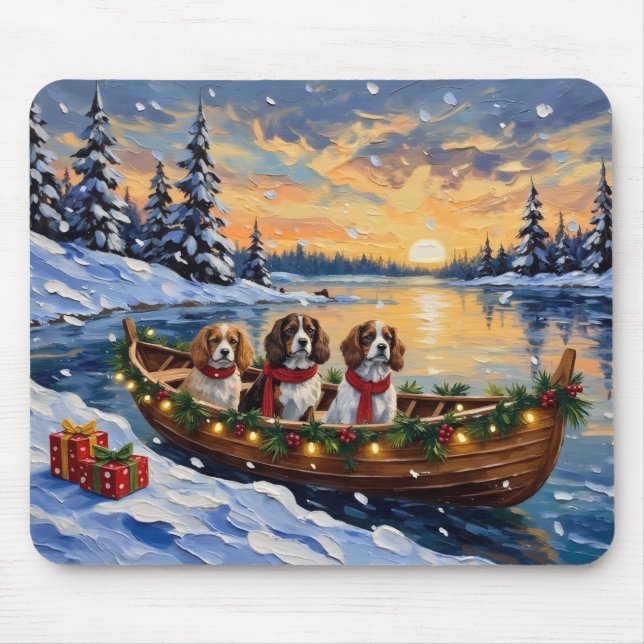 Cavalier King Charles Spaniel Christmas Boat Musmatta (Framsidan)