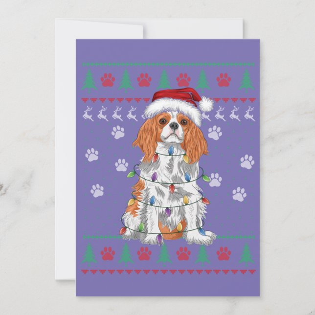 Cavalier King Charles Spaniel Christmas Ugly Sweat Inbjudningar (Framsida)