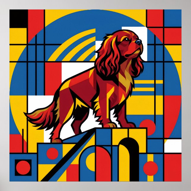 Cavalier King Charles Spaniel De Stijl Affisch | M (Framsidan)