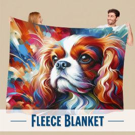 Cavalier King Charles Spaniel Dog Acrylic Art Fleecefilt