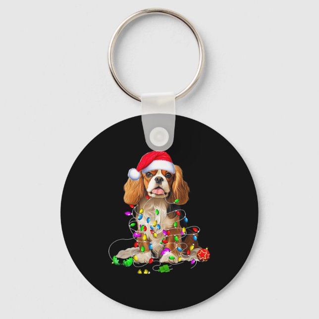 Cavalier King Charles Spaniel Dog Christmas Orname Nyckelring (Framsida)