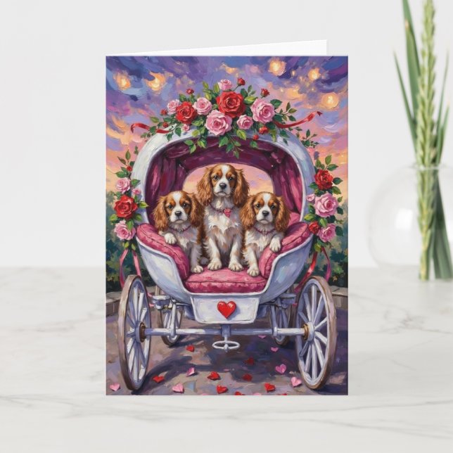 Cavalier King Charles Spaniel Dog Valentine's Day Kort (Framsida)