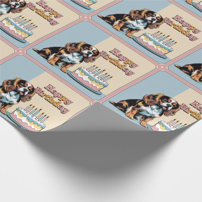 Cavalier King Charles Spaniel Färgrik Hund  Presentpapper (Hörn)