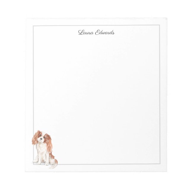 Cavalier King Charles Spaniel Grå Border Anteckningsblock (Framsida)