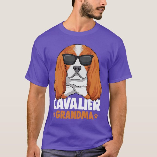 Cavalier King Charles Spaniel Grandma Dog gift gif T Shirt (Framsida)