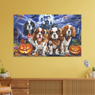 Cavalier King Charles Spaniel Halloween Kuslig Canvastryck