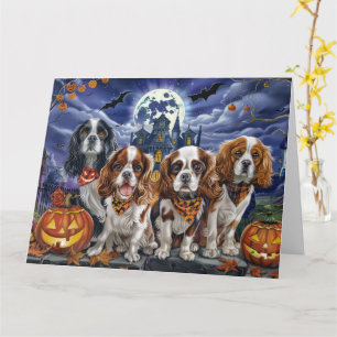 Cavalier King Charles Spaniel Halloween Kuslig Kort