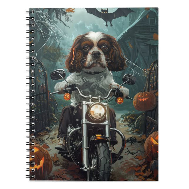 Cavalier King Charles Spaniel Halloween Skräckinja Anteckningsbok (Framsidan)