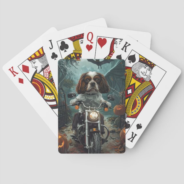 Cavalier King Charles Spaniel Halloween Skräckinja Casinokort (Baksidan)