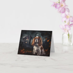 Cavalier King Charles Spaniel Halloween Skräckinja Kort
