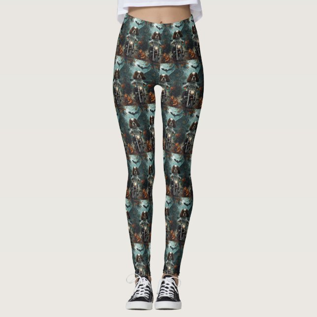 Cavalier King Charles Spaniel Halloween Skräckinja Leggings (Framsida)