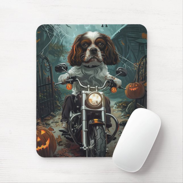 Cavalier King Charles Spaniel Halloween Skräckinja Musmatta (Med mus)