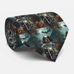 Cavalier King Charles Spaniel Halloween Skräckinja Slips