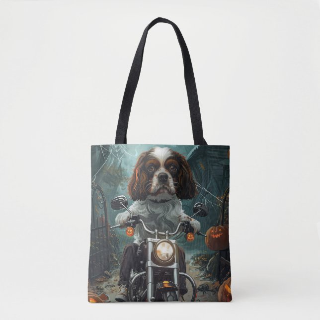 Cavalier King Charles Spaniel Halloween Skräckinja Tygkasse (Framsida)