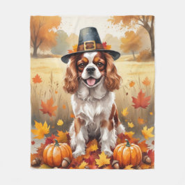 Cavalier King Charles Spaniel Höstlöv Fleecefilt