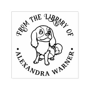 Cavalier King Charles Spaniel Hund #2 Biblioteksbo Självfärgande Stämpel