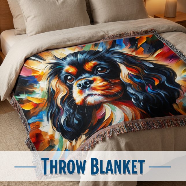 Cavalier King Charles Spaniel Hund Akryltryck Filt (The perfect soft and warm gift for the ultimate Cavalier King Charles Spaniel Mom.)