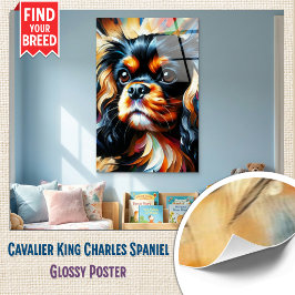 Cavalier King Charles Spaniel Hund Akryltryck Perfect Poster