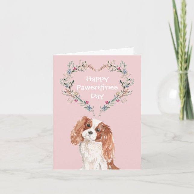 Cavalier King Charles Spaniel Hund Alla Hjärtans D Helgkort (Framsida)