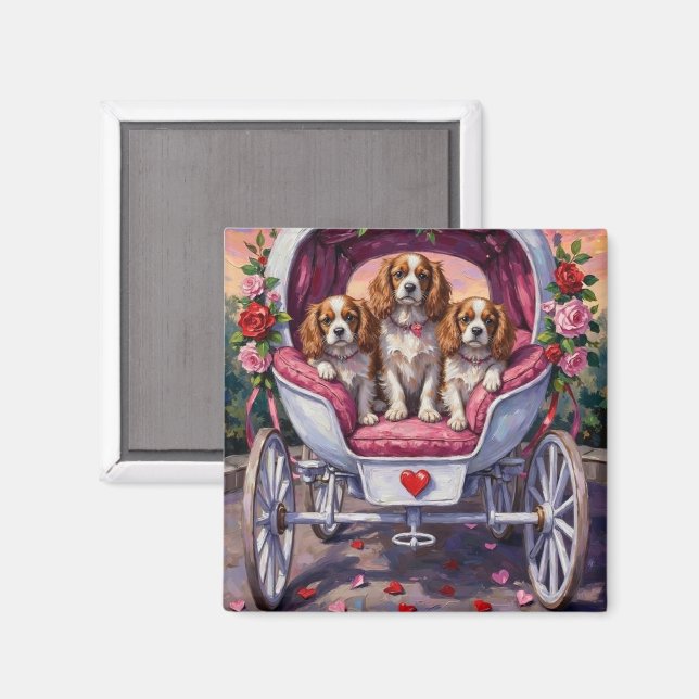 Cavalier King Charles Spaniel Hund Alla Hjärtans D Magnet (Front/Back)