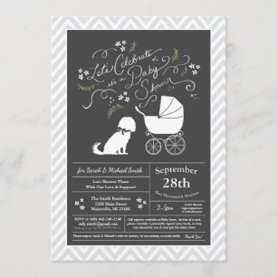 Cavalier King Charles Spaniel Hund Baby Shower Inbjudningar