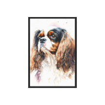 Cavalier King Charles Spaniel Hund i Vattenfärg