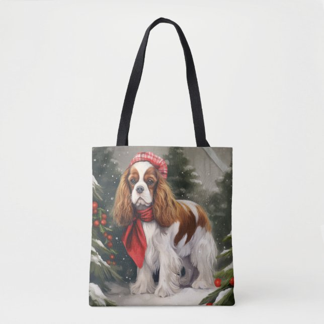 Cavalier King Charles Spaniel Hund Jul Tygkasse (Framsida)