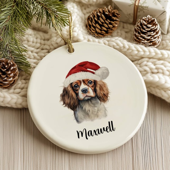 Cavalier King Charles Spaniel Hund Personlig Julgransprydnad Keramik (Skapare uppladdad)
