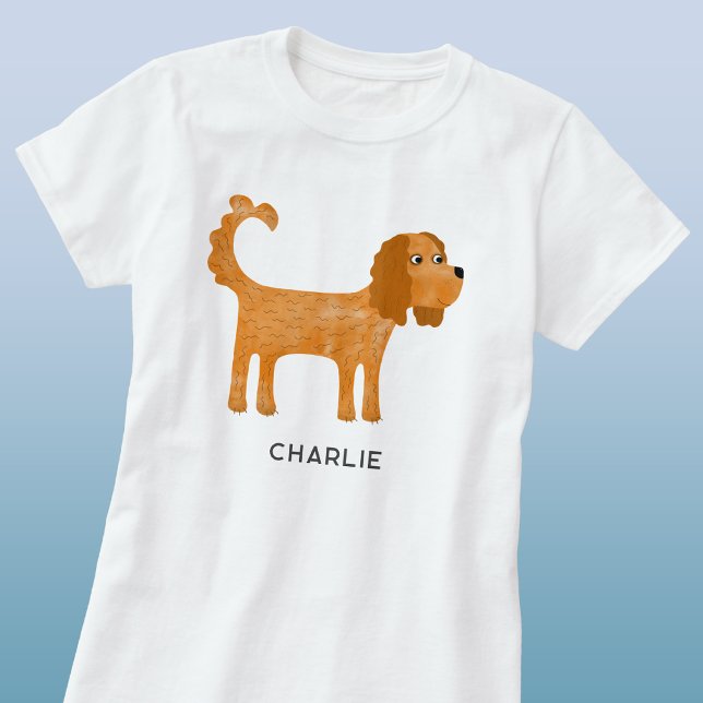 Cavalier King Charles Spaniel Hund Personlig T Shirt (Fun Cavalier King Charles Spaniel dog personalized custom name t-shirt)