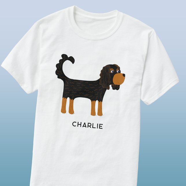 Cavalier King Charles Spaniel Hund Personlig T Shirt (Fun Cavalier King Charles Spaniel dog personalized custom name t-shirt)