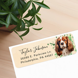 Cavalier King Charles Spaniel Hund Returadress Etikett