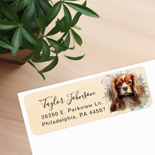 Cavalier King Charles Spaniel Hund Returadress Etikett
