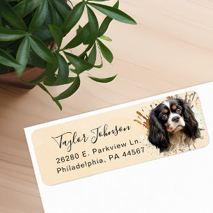 Cavalier King Charles Spaniel Hund Returadress Etikett
