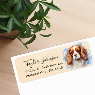 Cavalier King Charles Spaniel Hund Returadress Etikett