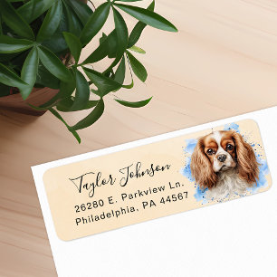 Cavalier King Charles Spaniel Hund Returadress Etikett