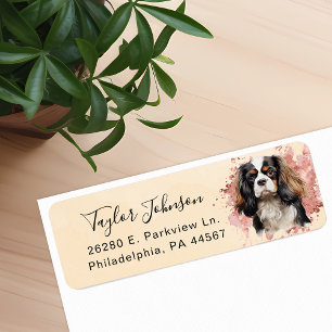Cavalier King Charles Spaniel Hund Returadress Etikett